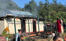 कालिञ्चोकमा आगलागी हुँदा घर र पसलका सामान जलेर नष्ट